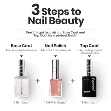 Beetles Jelly Nail Polish Set P186,6 Colors Burgundy Pink Nude Quick Dry Nail Polish Fingernail Fast Drying & Long Lasting Nail Strengthener Polish for Christmas - Image 7