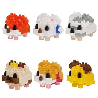 nanoblock - Hamtaro - Hamtaro Assortment 1 (Complete Set of 6), mininano Series Building Kit - Image 1