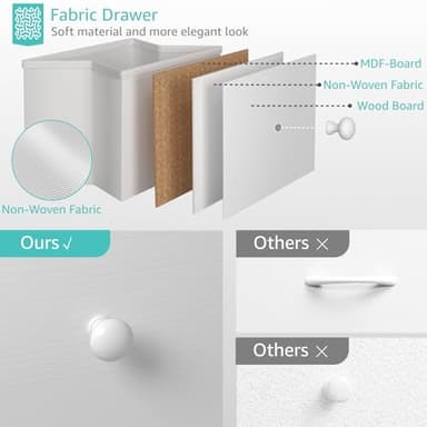 BOLUO White Nightstands Set of 2, 2 Drawer Dresser for Bedroom Night Stand Small Dresser End Table with Drawers Modern - Image 8