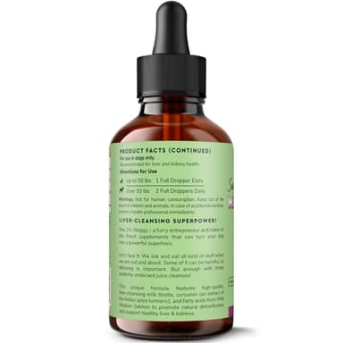 Wonder Paws Milk Thistle, Liver Support for Dogs, Supports Kidney Function for Pets, Detox, Hepatic Support, with Wild Alaskan Salmon Oil & Curcumin, Omega 3 EPA & DHA (2 Oz) - Image 8