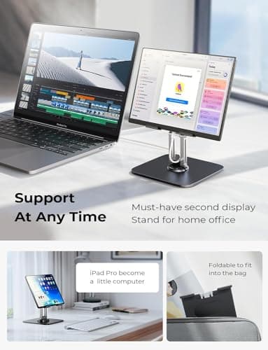 LISEN for iPad Stand Holder Adjustable Tablet Stand for Desk, 2025 for iPad Accessories Rotating Display Stand PC Office Accessories for Desk Women Kindle Table Mount/PS/Switch iPhone 12.9"-4.7" - Image 4
