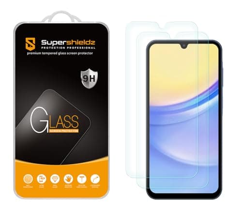 Supershieldz (2 Pack) Designed for Samsung Galaxy A15 5G Tempered Glass Screen Protector, Anti Scratch, Bubble Free - Image 1