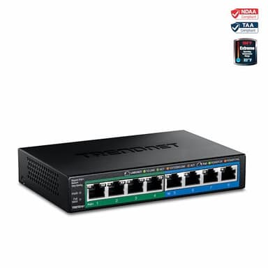 TRENDnet 8-Port Gigabit GREENnet PoE+ Switch, TPE-TG44G, 4 x Gigabit PoE/PoE+ Up to 30 W/Port, 4 x Gigabit, 61 W Power Budget, 16 Gbps Switch Capacity, Ethernet Unmanaged Switch - Image 5