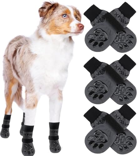 EXPAWLORER 6PCS Anti-Slip Dog Socks to Prevent Licking Paws,Dog Shoes for Hot Pavement,Best Paw Protector Traction Control on Hardwood Floor,Dog Booties for Puppy Small Medium Large Senior Dogs - Image 1