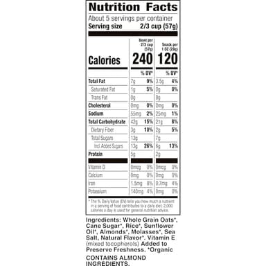 Cascadian Farm Organic Granola, French Vanilla Almond Cereal, Resealable Pouch, 11 oz - Image 2