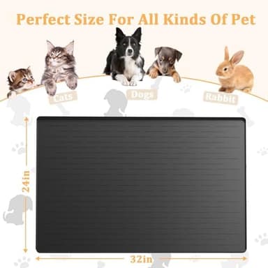 32"x24" Large Silicone Pet Feeding Mat, Waterproof Non-Slip Dog and Cat Bowl Mat for Food & Water, Durable Floor Protector to Prevent Spills, Easy to Clean, Light Gray - Image 4