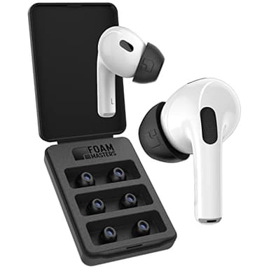 Foam Masters Ultra-Premium Memory Foam Ear Tips for AirPods Pro 1st & 2nd Gen | 3 Pairs | New Ver. | Secure Fit | Super Comfort | Better Noise Cancel | Replacement Buds (Assorted S/M/L, Black) - Image 8