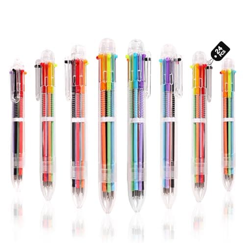 DAIKOYE Ballpoint Pens 24 PCS 0.5mm 6-in-1 Multicolor Ballpoint Pens School Supplies Birthday Party Favors Gifts for Kids Students - Image 1