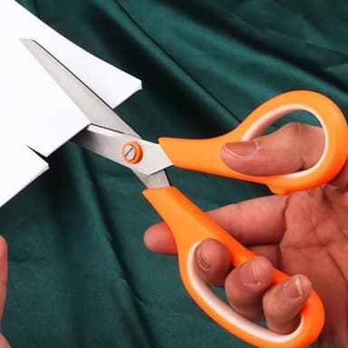 Black-Purple Scissors Pack, Rkqoa 8" Adult Scissors All Purpose - Comfort-Grip Sharp Shears for Office School Sewing Fabric Craft Art Supplies, Teacher/Class Everyday use, Classroom Must have - Image 7