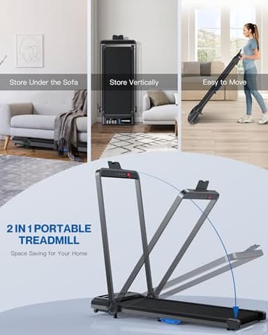 Under Desk Walking Pad Treadmill: Incline Voice Controlled Smart Treadmill 350 lbs Capacity for Home Office Use, Compatible with KINOMAP WELLFIT App - Image 9