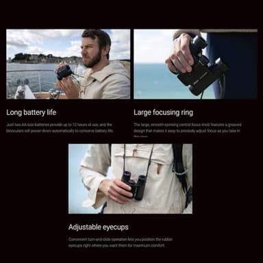 Nikon 10x25 S Dual-Hinge Design Stabilized Binoculars with Multilayer Lens Coatings (Black) Bundle with Focus Camera Binocular Harness and Focus Lens Cleaning Pen (3 Items) - Image 5