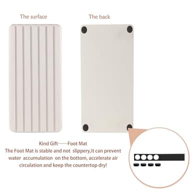 NiuYichee 2 PCS Water Absorbent Diatomite Coasters Rectangle, Grooved Design, Water Absorbing Stone Used for Hand Soaps & Plants & toiletries in The Modern Home - Image 7