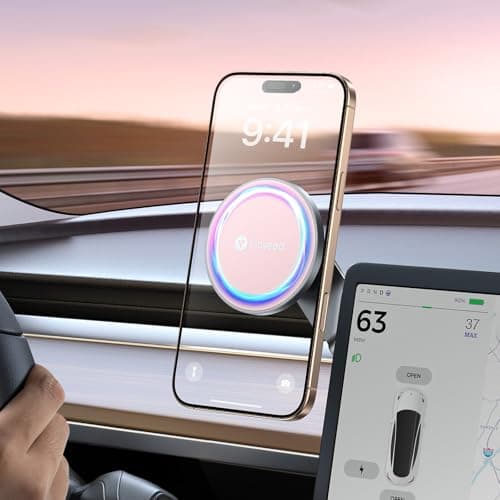 VICSEED Tesla Phone Mount【Strongest Magnet Power】Foldable Hidden Tesla Phone Holder Fit for All Phone, Tesla Model 3 Model Y for MagSafe Car Mount, Tesla Model 3 Accessories, Tesla Model Y Accessories - Image 1
