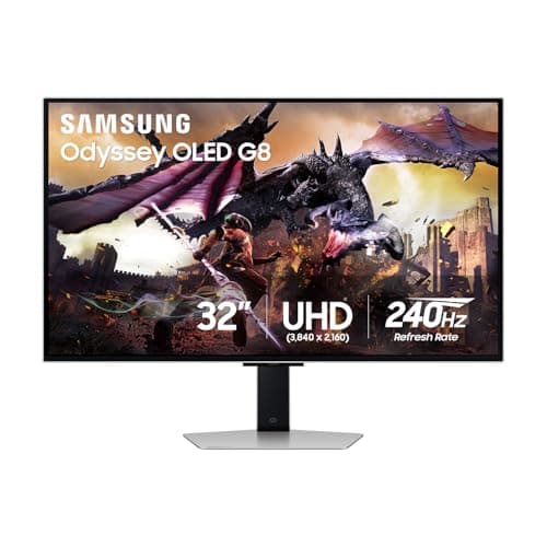 Samsung 32" Odyssey OLED G8 (G80SD) Series 4K UHD Smart Gaming Monitor w QD-OLED, 240Hz 0.03ms, G-Sync Compatible, Glare-Free Display, Sleek Metal Design, LS32DG800SNXZA, 3 Yr Warranty - Image 1
