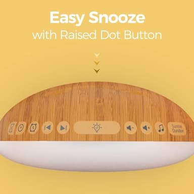 REACHER Wood Grain Sunrise Alarm Clock and Sound Machine Nightlight, Digital Dimmable Clock for Bedroom, 26 Sleep Sounds, White Noise Machine for Baby, Adults, Wake Up Light Alarm Clock for Kids - Image 7