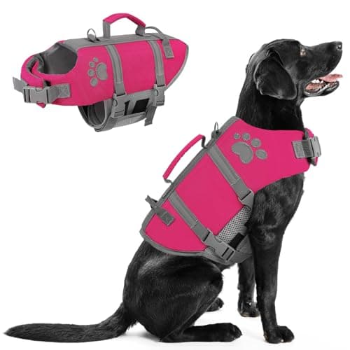Queenmore Dog Life Vest for Swimming Large, XXL Dog Life Jacket, Floating Dog Swimming Vest, Adjustable Large Dog Life Vests for Boating with Hook/Rescue Handle, Big Dog Water Saftey Vest for Pool - Image 1