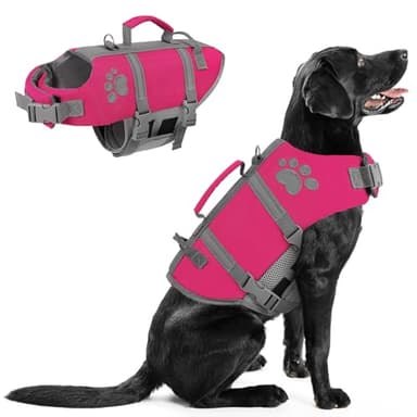 Queenmore Dog Life Vest for Swimming Large, XXL Dog Life Jacket, Floating Dog Swimming Vest, Adjustable Large Dog Life Vests for Boating with Hook/Rescue Handle, Big Dog Water Saftey Vest for Pool - Image 1