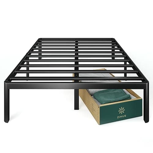 ZINUS Van 16 Inch Metal Platform Bed Frame, Steel Slat Support, No Box Spring Needed, Easy Assembly, Black, Queen - Image 1