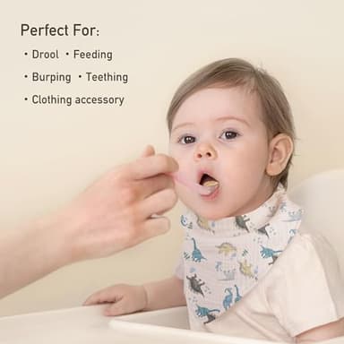 CIVARUA KIDS Muslin Baby Bibs 8 Pack, Baby Bandana Drool Bib for Drooling and Teething, Cotton Soft Absorbent for Girls Boys BC - Image 2