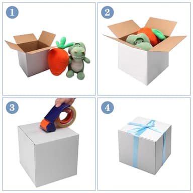 Hoikwo 8x8x8 Shipping Boxes Set of 25, White Corrugated Cardboard Box for Small Business for Packaging Mailing - Image 4