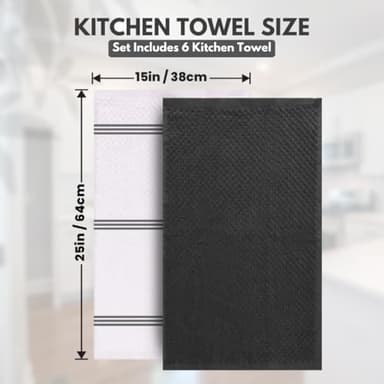 Infinitee Xclusives 100% Cotton Kitchen Towels - 15x25 Inch Ultra Soft Tea Towel, Super Absorbent Terry Dish Towels for Kitchen Linens |Grey| - Image 5