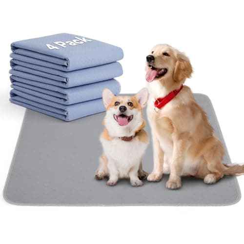 4 Pack 36" x 38" Washable Dog Pee Pads - Leakproof Quick Drying Pet Pads for Dogs, Reusable Puppy Training Pads, Anti-Slip Floor Mat for Dogs, Cats, Bunny, Seniors Bed Pad - Image 1