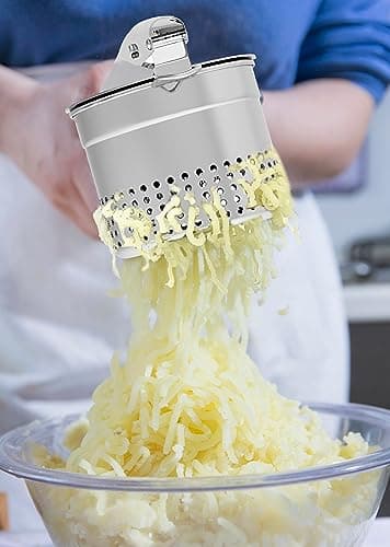 GloTika Large 15oz Potato Ricer, Heavy Duty Stainless Steel Potato Masher with Ergonomic Handle, Masher and Ricer Kitchen Tool for Mashed Potatoes, Noodle Maker - Image 3