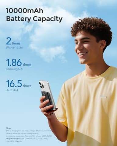 WeeFancy Mini Portable Charger with Built-in Cables 22.5W Fast Charging Power Bank USB-C Small Battery Pack 10000mAh Travel Essential Slim Battery for iPhone 17/16/15/14, Samsung 25/24, and More - Image 5