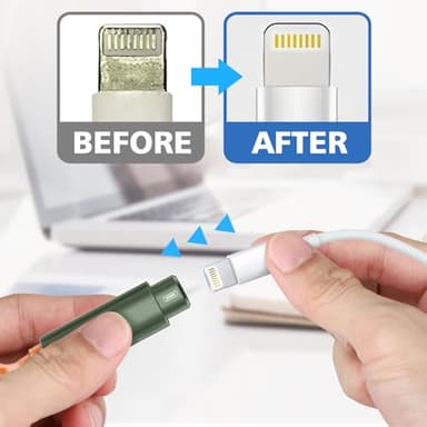 Ordilend for iPhone Cleaning Kit for Charging Port Cleaner, Multi-Tool iPhone Cleaner Repair Lightning Cable, cell Phone Cleaning Kit for iPad, Connector, Speaker, Airpod with Storage Case, Army Green - Image 5