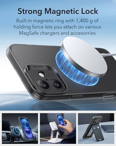 ESR for iPhone 16 Case, Compatible with MagSafe, Camera Protection, Shockproof Thin Cover, Resists Yellowing and Scratches, Magnetic Phone Case for iPhone 16, Zero Series, Frosted Black - Image 5