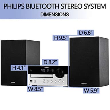PHILIPS Bluetooth Stereo System for Home with CD Player, MP3, USB, Audio in, FM Radio, Bass Reflex Speaker, 60W, Remote Control Included - Image 6