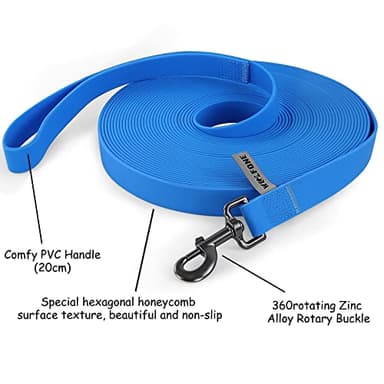 Wolfone 9m Blue Heavy Duty Robust Training Dog Leash with Anti-Slip Handle，Waterproof Long Dog Leash for Outdoor Activities - Image 3