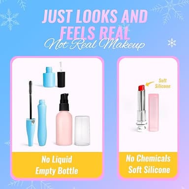 INNOCHEER Pretend Makeup for Toddlers, Fake Play Makeup for Little Girls, Frozen Toy Makeup Set for Girls, Birthday Christmas Princess Gifts Toddler Girl Toys Age 3 4 5 6 7 8 (Not Real Makeup) - Image 3