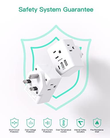 2-Pack UK Travel Plug Adapter - US to UK Plug Adapter, Type G International Plug Adapter, Dubai England Ireland Travel Essentials, UK Power Adapter - Image 6