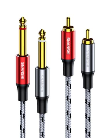 RCA to 1/4 Cable 6.6FT - Nylon Braided, Double Shielded 1/4 to RCA Audio Cable for Monitors, Mixer, Speakers, BluRay Player, Recorder, DJ Gear - Image 3