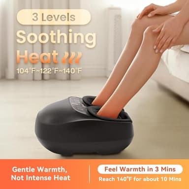 COMFIER Foot Massager with Heat,Kneading,Vibration,Compression,Pause Function,Shiatsu feet Massager for Plantar Fasciitis Neuropathy, Gifts for Him/Her,Remote Control,Size 13 - Image 5