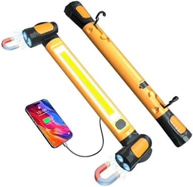 Work Light for Mechanic,3200LM LED Work Lights,5400mAh Rechargeable Magnetic Light bar,Portable Automotive Tools Underhood Light with Hooks for Car Garage Workshop Emergency,Gifts for Him, Yellow - Image 2