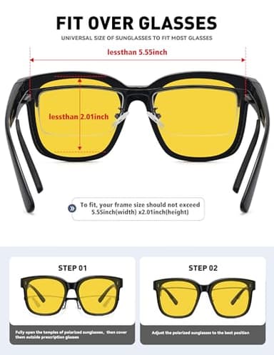 MEETSUN Oversized Fit Over Glasses Sunglasses for Women Trendy Large Square Polarized Sun Glasses for Driving Night Vision - Image 4