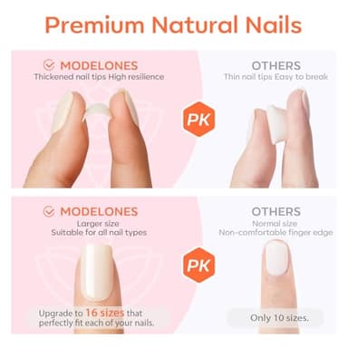 Modelones White Press on Nails, Short Square Fake Nails, Reusable Nail Kit with Nail Glue Adhesive Tabs Mini Nail File, Fall Halloween Nails Press Ons 32Pcs16 Sizes, Women Girl Gift - Image 6