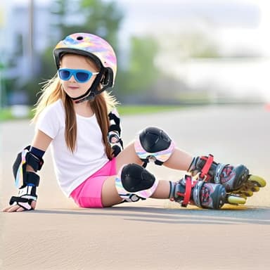 Kids Helmet and Pads Set for Skateboard & Bike - Adjustable Toddler Safety Gear with Cool Color Gradient for Boys Girls 3-5-8-14 Years Old, for Scooter, Rollerblading, Longboard - Image 2