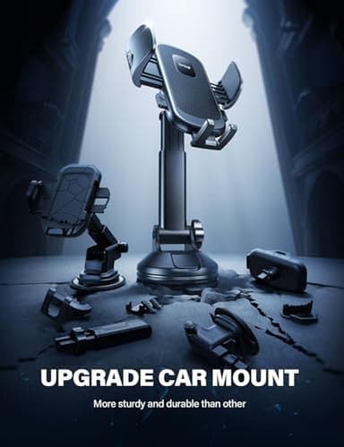 Lamicall Car Phone Holder - [Strongest Military-Grade Suction Cup] 360° Rotation Phone Holders for Your Car Quick Release Adjustable Car Phone Mount Dashboard for iPhone 17 16 Galaxy Smartphone Truck - Image 6