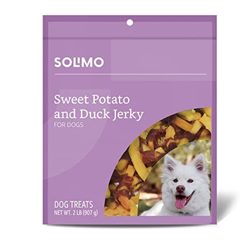 Amazon Brand - Solimo Sweet Potato & Duck Jerky Dog Treats, 2 pounds - Image 1