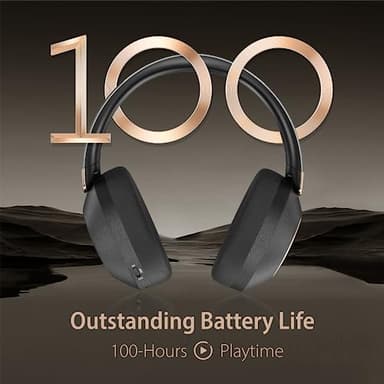 EAORUL Active Noise Cancelling Headphones, 100H Playtime Headphones Wireless Bluetooth, Bluetooth Headphone with Mic, Over Ear Wireless Headphone with Deep Bass,Fast Charging for Travel - Image 2