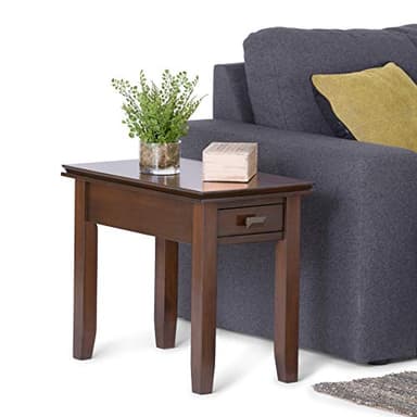 SIMPLIHOME Artisan SOLID WOOD 14 inch Wide Rectangle Transitional Narrow End Side Table in Russet Brown for the Living Room and Bedroom - Image 4