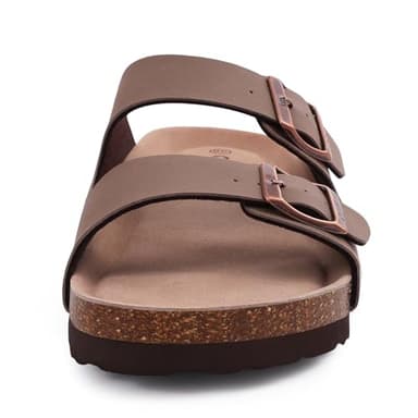 ODOLY Unisex Cork Footbed Slide Sandal, Arch Support Summer Outdoor Sandals with Adjustable Buckle for Women and Men, Brown 39 (8-8.5 Women/6.5-7 Men) - Image 4