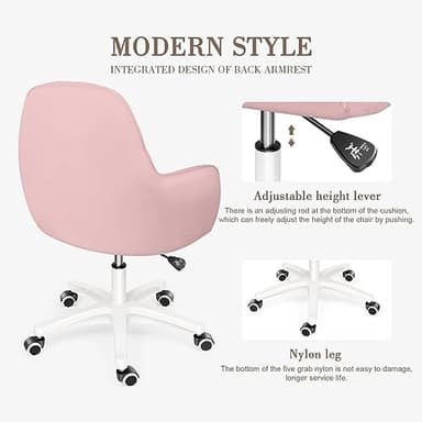 HDHNBA Cute Office Chair Home Computer Chairs Adjustable Task Chairs Modern Office Chair Makeup 360° Swivel Computer Mid Back Chair - Image 3
