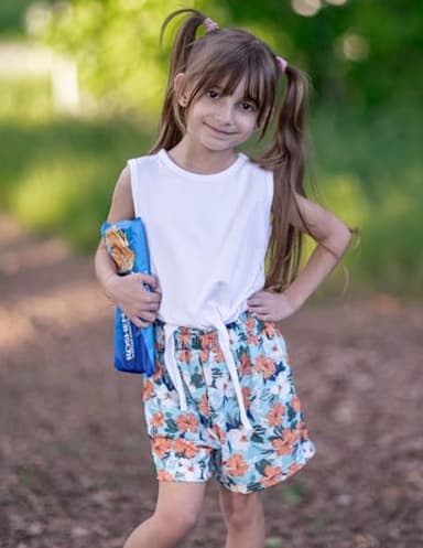 Arshiner Toddler Girls Short Sets Tie Knot Tank Top and Paperbag Waist Shorts Cute Girl Summer Clothing for 2-7 Years - Image 4