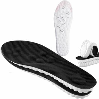 Insoles Men, Shoe Inserts Men, Shoe Inserts for Women, 4D Cloud Technology - Super Soft Comfort Insoles U Shape Memory Foam, Trim to fit (Black, Men's 8-10.5) - Image 1