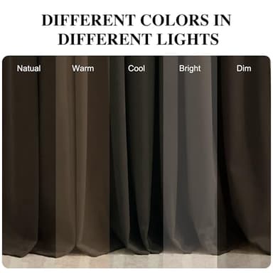 RYB HOME Brown Velvet Curtains 96 inches, Grommet Top Soft Fabric Room Darkening Thermal Insulated Luxurious Home Decor Curtains for Living Room Bedroom, W 52" x L 96", 2 Panels Set - Image 5