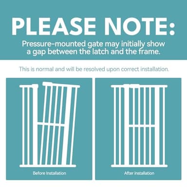 No Pawblems 55.1" Extra Tall Pet Gate for Cat/Dog, 29.9-44.4" Wide Auto Close Tall Cat Gate, NO Drilling Pressure Mounted for Doorways/Hallways, 1.37" Narrow Bar Spacing, Black - Image 8